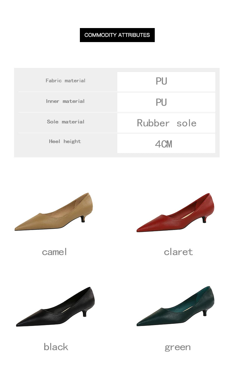 Fashion pointed toe mid heeled shoes 4 cm Stilettos Occupation OL Office shoes low-heel women shoes Kitten high heels Pumps Lady