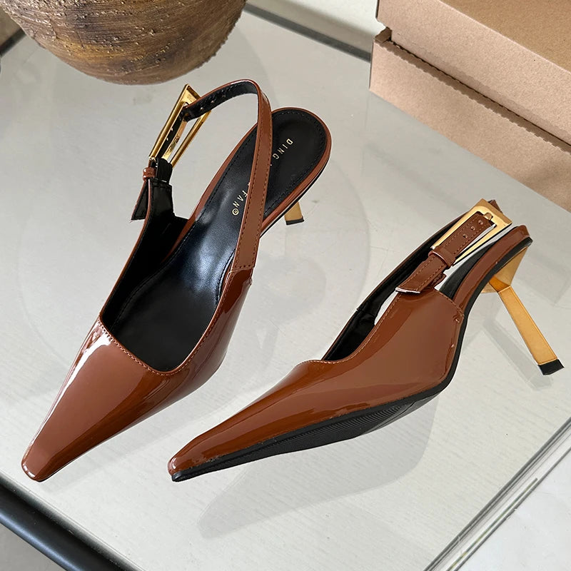 Women Shoes Pumps Sandals Spring Fashion Pointed Toe Slingbacks Female Footwear Summer Ladies Shallow Shoes High Heels
