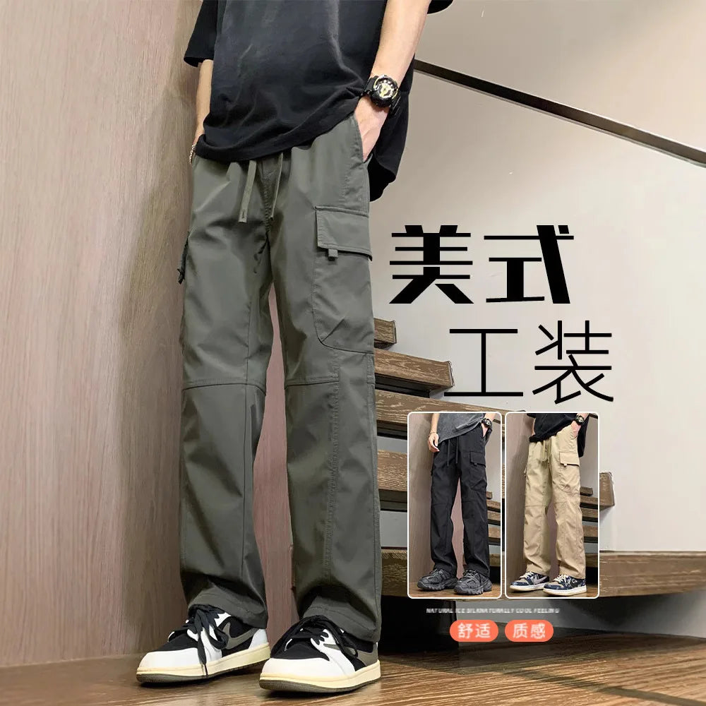 American Fashion Brand Workwear Casual Pants for Men's Spring and Autumn 2025 New Loose Sports Straight Outdoor Charge Trousers