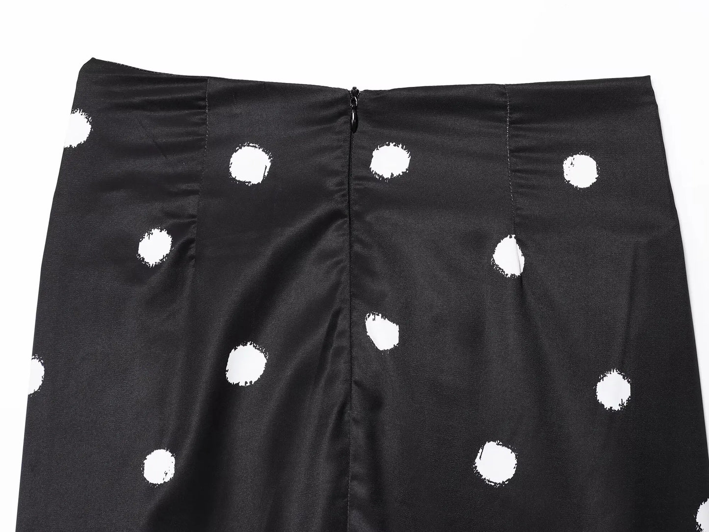 TFAFXY 2025 Polka Dot Skirt Women Wrap Ruched Midi Skirt Woman New Fashion Elegant Long Skirts For Women Party Skirts