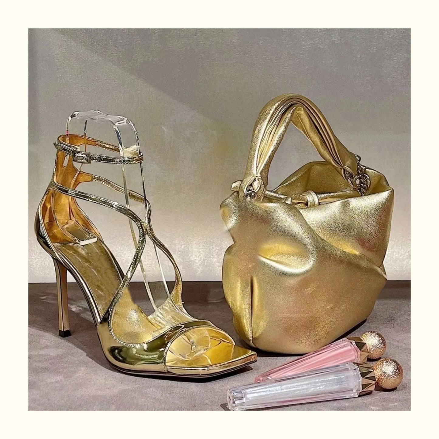 2025 European and American Women's New Square Toe Sandals Summer Nude Patent Leather Stiletto Sexy High Heels