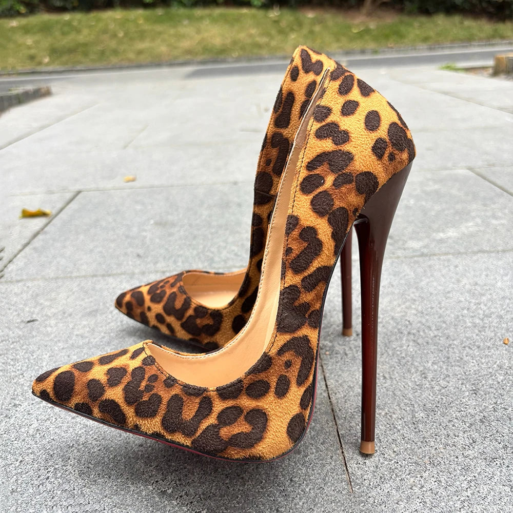 2026 Newly Black 16cm Ultra High Heels SEXY Suede Woman Pumps Slip on Pointed toe Flock Photograph T-stage Show Unisex Shoes