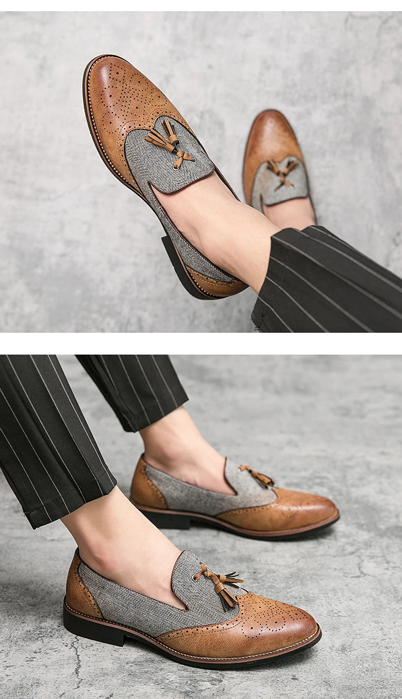 men leather shoes tassel loafers for men social shoe male classic shoes men elegant party moccasins mens fashion footwear