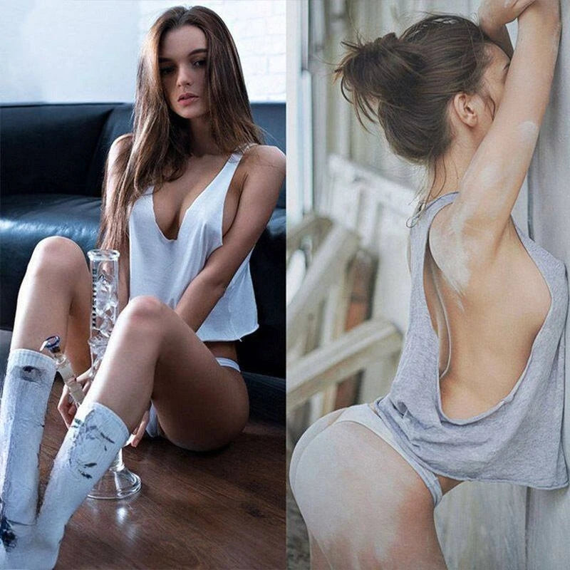 Sexy Camisole Top Women European Style Solid Color Short Sleeveless Racerback Loose Fit Basic Tank Summer Streetwear Hot Club