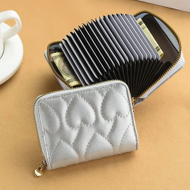 Women Wallets Short Pu Leather Zipper Purses Multi Card Slots Large Capacity Money Bag for Women Coin Card Holders Dropshipping