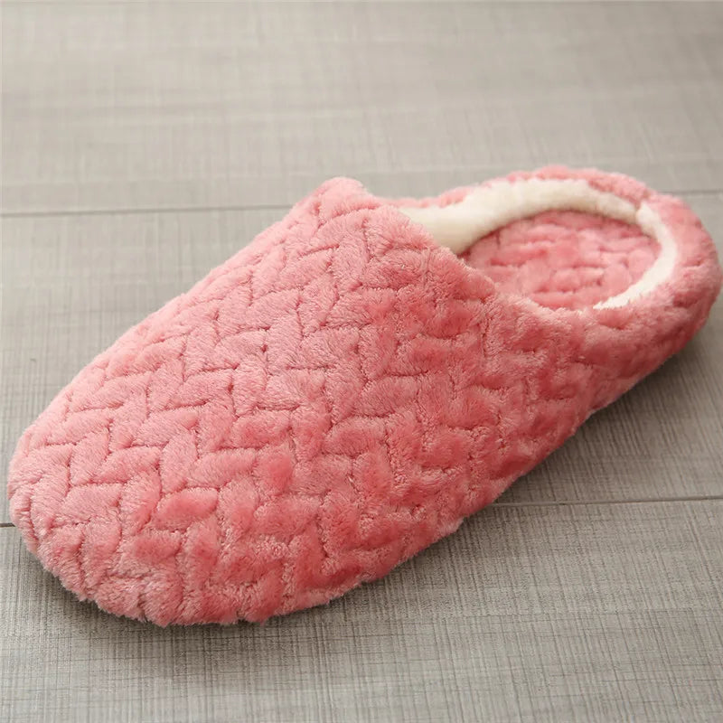New Soft Sole Slippers Women Men Indoor Floor Flat Shoes Spring Autumn Winter Warm Home Cotton Plush Suede