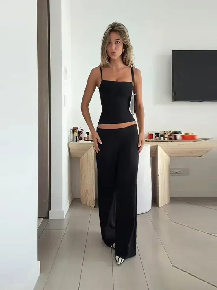 Women's Black Ruched Cami Vest Sexy Fashion Fitted Square Neck Spaghetti Strap Tank 2026 Fashion Lady's Sleeveless Casual Tops