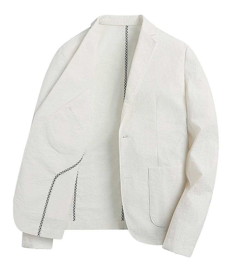 Summer thin suit men's jacket fashion handsome casual high-grade sense of light luxury suit jacket single west sun-protective cl