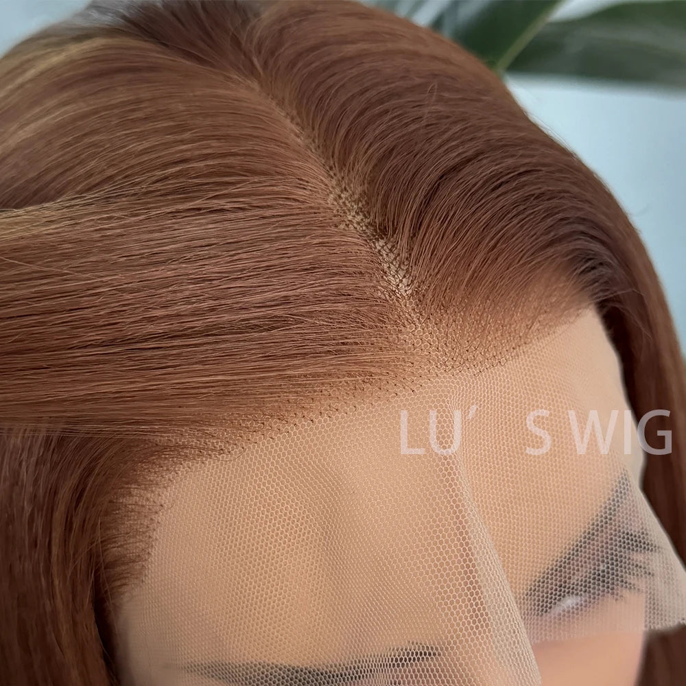 Long Brown Natural Wave Synthetic Hair Lace Wigs for Women Loose  Curly Lace Hair Frontal Brown Wigs Heat Resistnt Cosplay Party