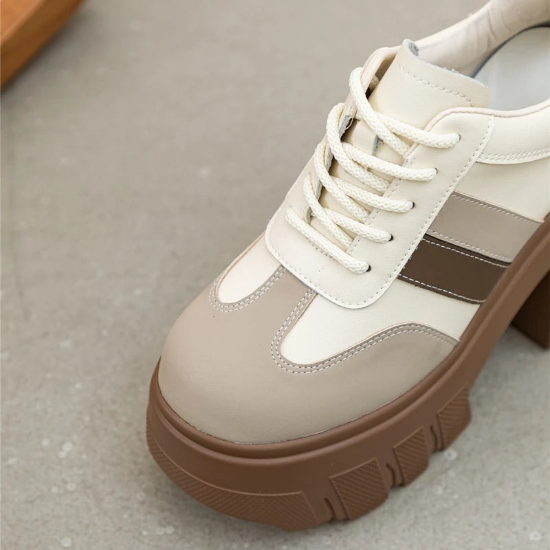 DIMANYU High heels Ladies Spring 2026 New 11cm Fashion Women's Shoes Platform Genuine Leather Lace-up Ladies Shoes