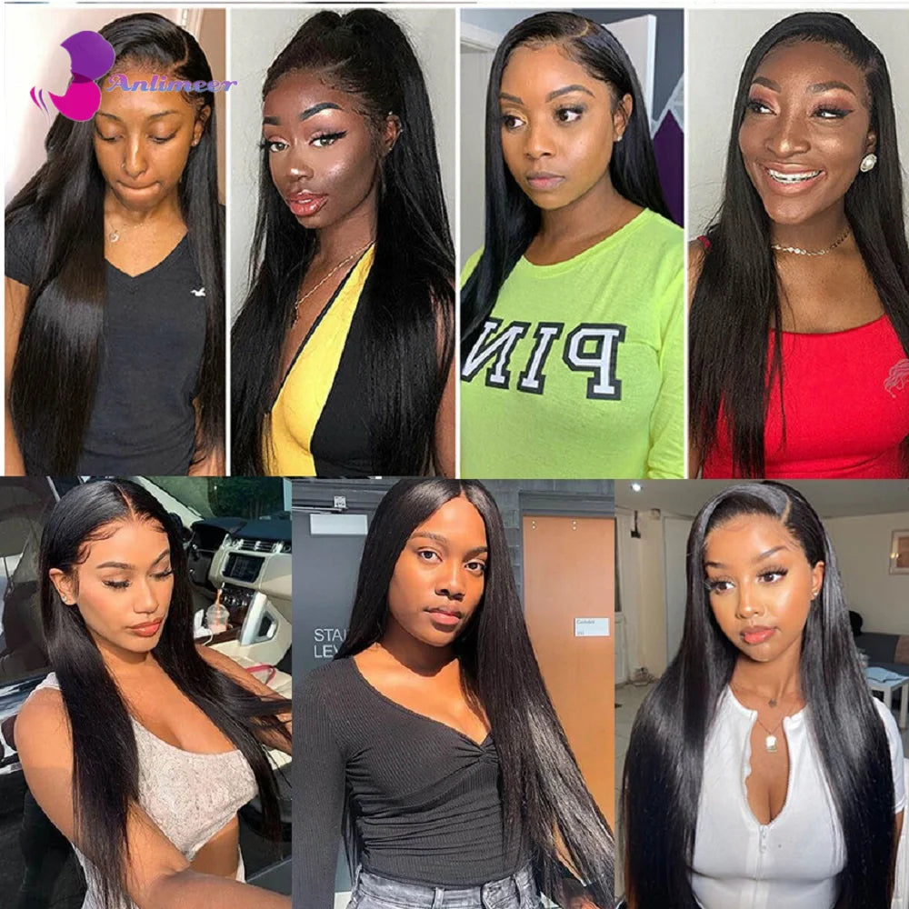 Glueless Silky Straight Human Hair Jet Black Deep Part 13x4 Silk Top Lace Front Wigs Pre Plucked 13x6/360/Full Lace Wigs