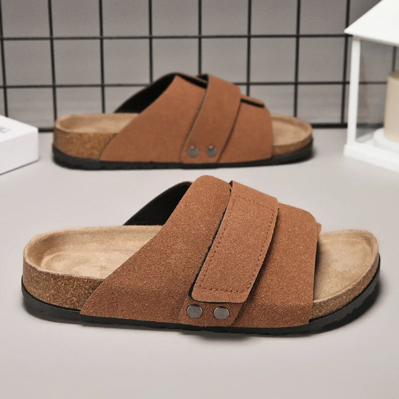 Brand Men Women Sandals Summer Designer Couple Cork Clogs Sandals Luxury Classic Unisex Mules Beach Slide With Adjustable Buckle