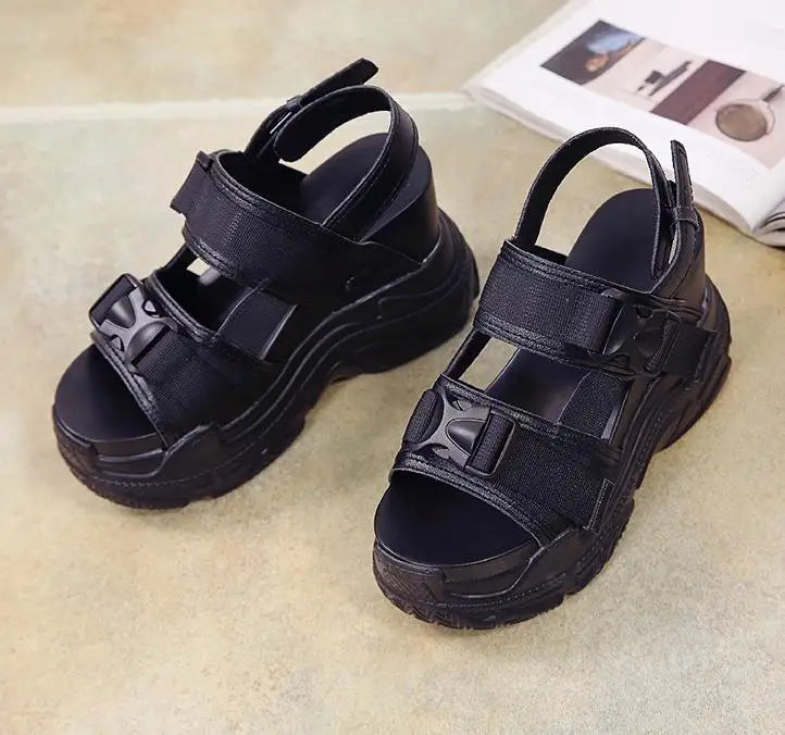 High Heels Sandals Women Shoes New Summer Wedges Height Increasing 11cm Ladies Sandal Platform Chunky Shoes Sandalias Mujer