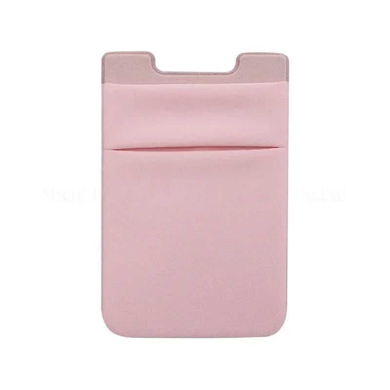 Women Men Fashion Elastic Cloth Cell Phone Card Holder Mobile Phone Wallet Case Credit ID Card Holder Adhesive Sticker Pocket