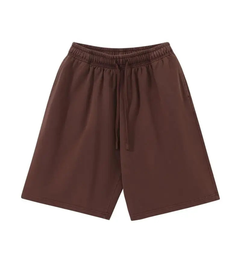 12 Colors 100% Cotton Men's and Women's Same Pull Rope High Waist Loose Fashion Casual Oversize Shorts sweatpants