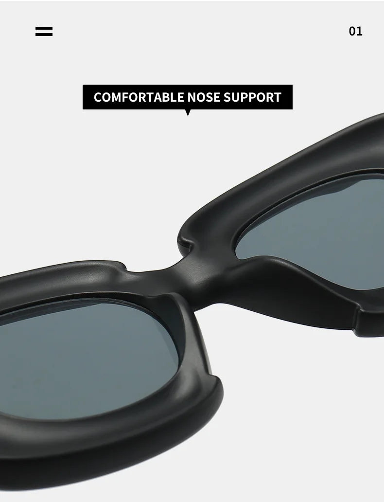 KAMMPT Square Women Sunglasses 2023 New Oversized Cloud Shape Rim Shades Ins Trendy Luxury Brand Design UV400 Protection Eyewear BAZAARHUBO