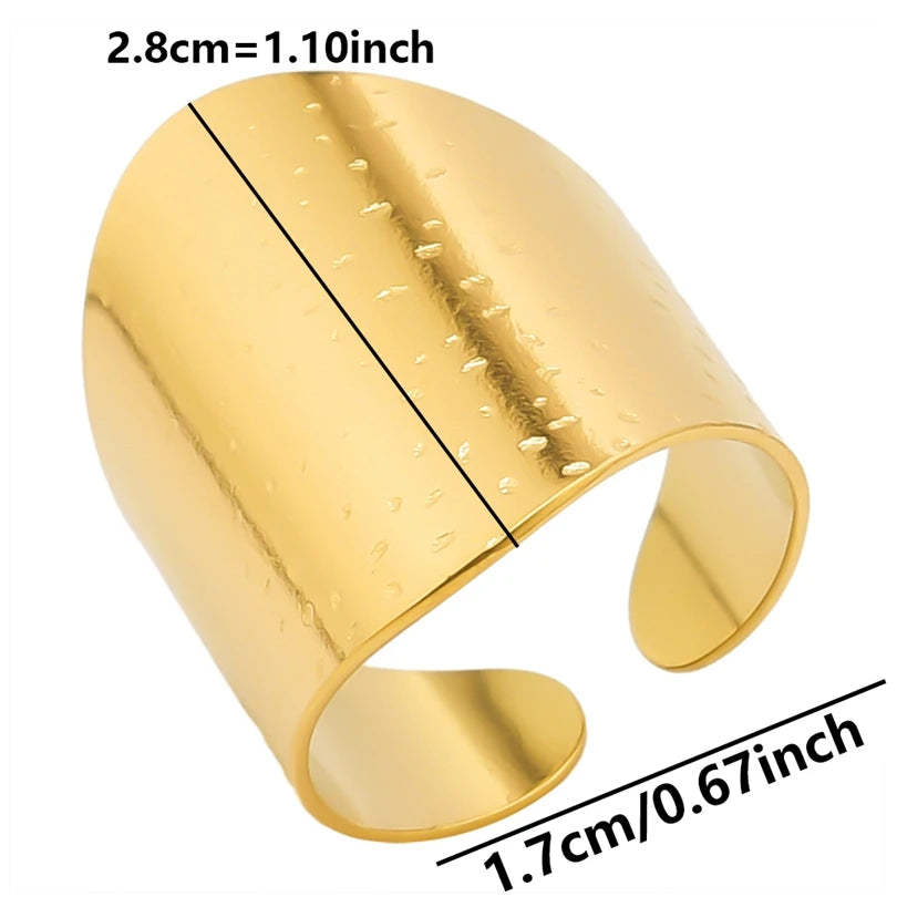 1/2/3pcs Mix Color Chunky Wide Ring Open Stainless Steel Rings For Women Men Accessories Irregular Surface Kpop Fashion Jewelry