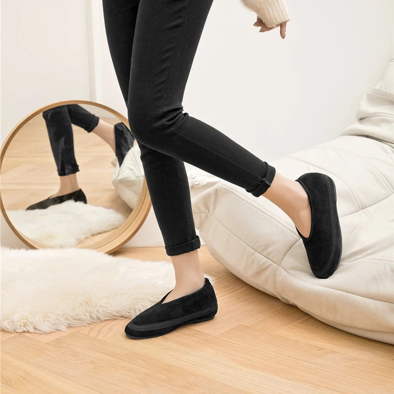 AIYUQI Flat Snow Boots Women's Genuine Leather 2025 Large Size Non-slip Women's Winter Shoes Comfortable Warm Women Ankle Boots