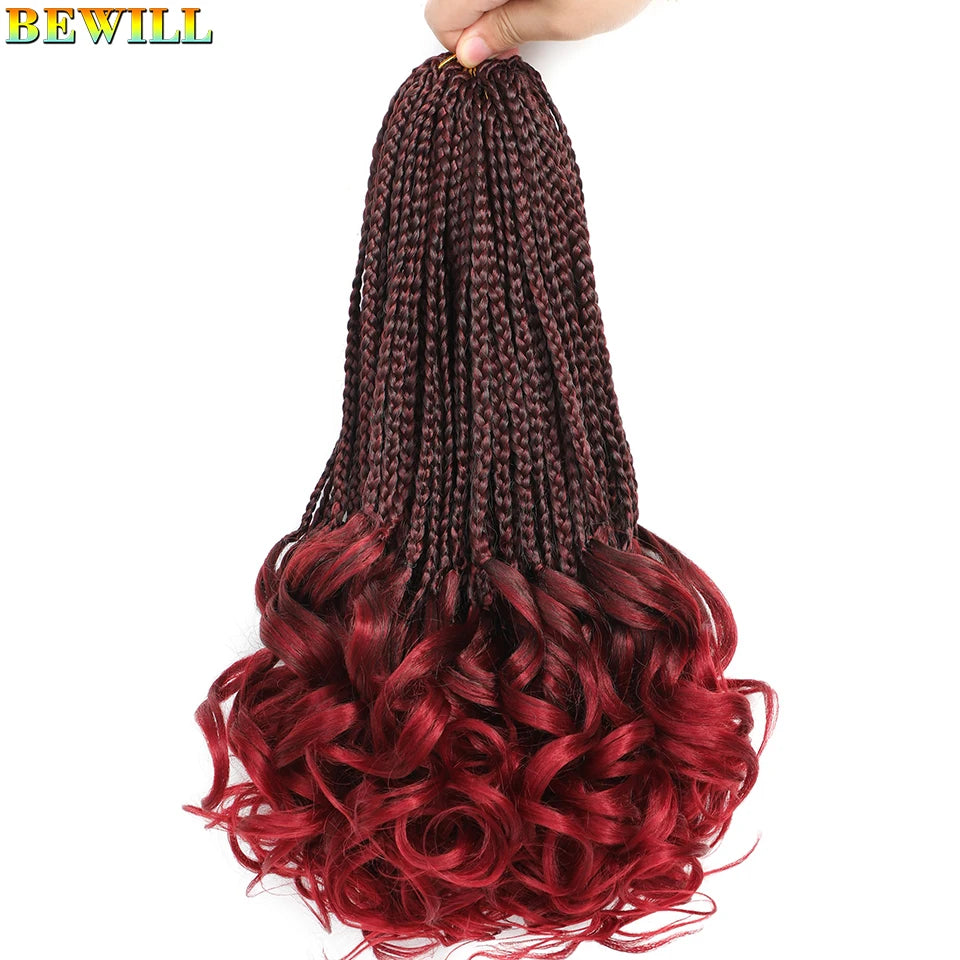 14 18 24 Inch French Curl Crochet Braids Boho Goddess French Curl Box Braids Crochet Hair Synthetic French Curly Braiding Hair