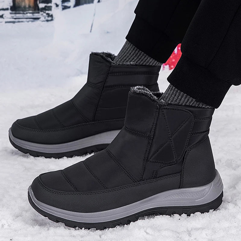 New Winter Men's Boots Snow Boots Thicken Warm Plush Waterproof Non-slip Outdoor Casual Ankle Boots Size 36-46 Men Cotton Shoes