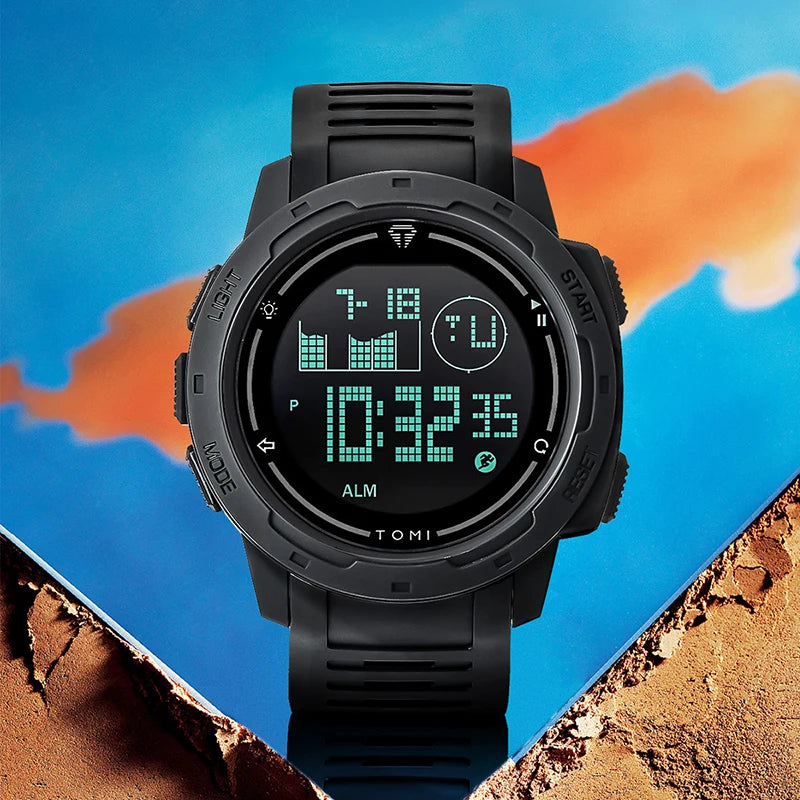 TOMI Sports Watch Digital Watch Multi functional Waterproof Stop Watch Student Sports Electronic Watch Children's Gift
