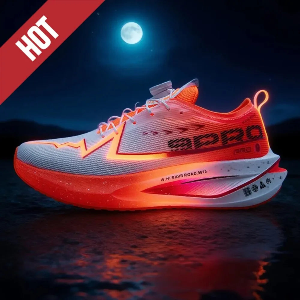 Fluorescence Running Shoes Carbon Board Marathon Men Sports Breathable Lightweight Women's Comfortable Athletic Sneakers Casual