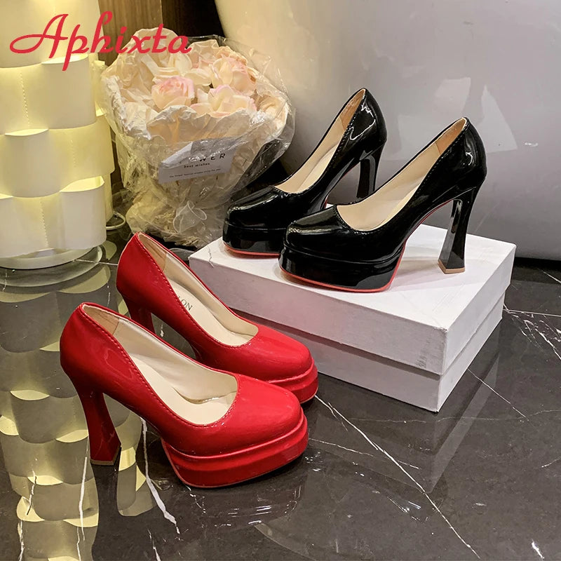 Aphixta Fashion Platform Pumps Women Hot Sale Party Disco Dance High Chunky High Heels Big Size 45 46 47 48 49 50