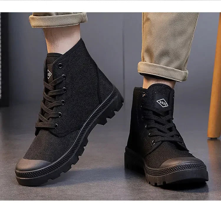 Male Shoes Hiking Outdoor Rubber Men's Boots Lace Up Original Deals Vintage In Promotion Y2k Offers Trendy 2025 Footwear New