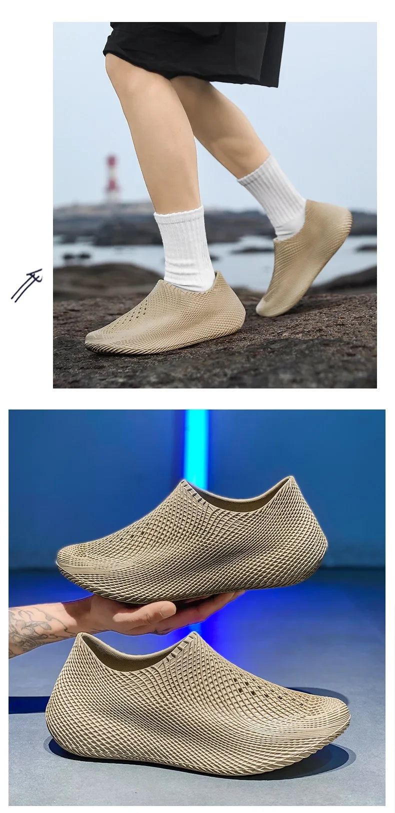 Designer Lightweight Luxury Summer New 3D Hole Hole Shoes Full Wrap Couple Casual Sandals Outdoor Beach Shoes for Men
