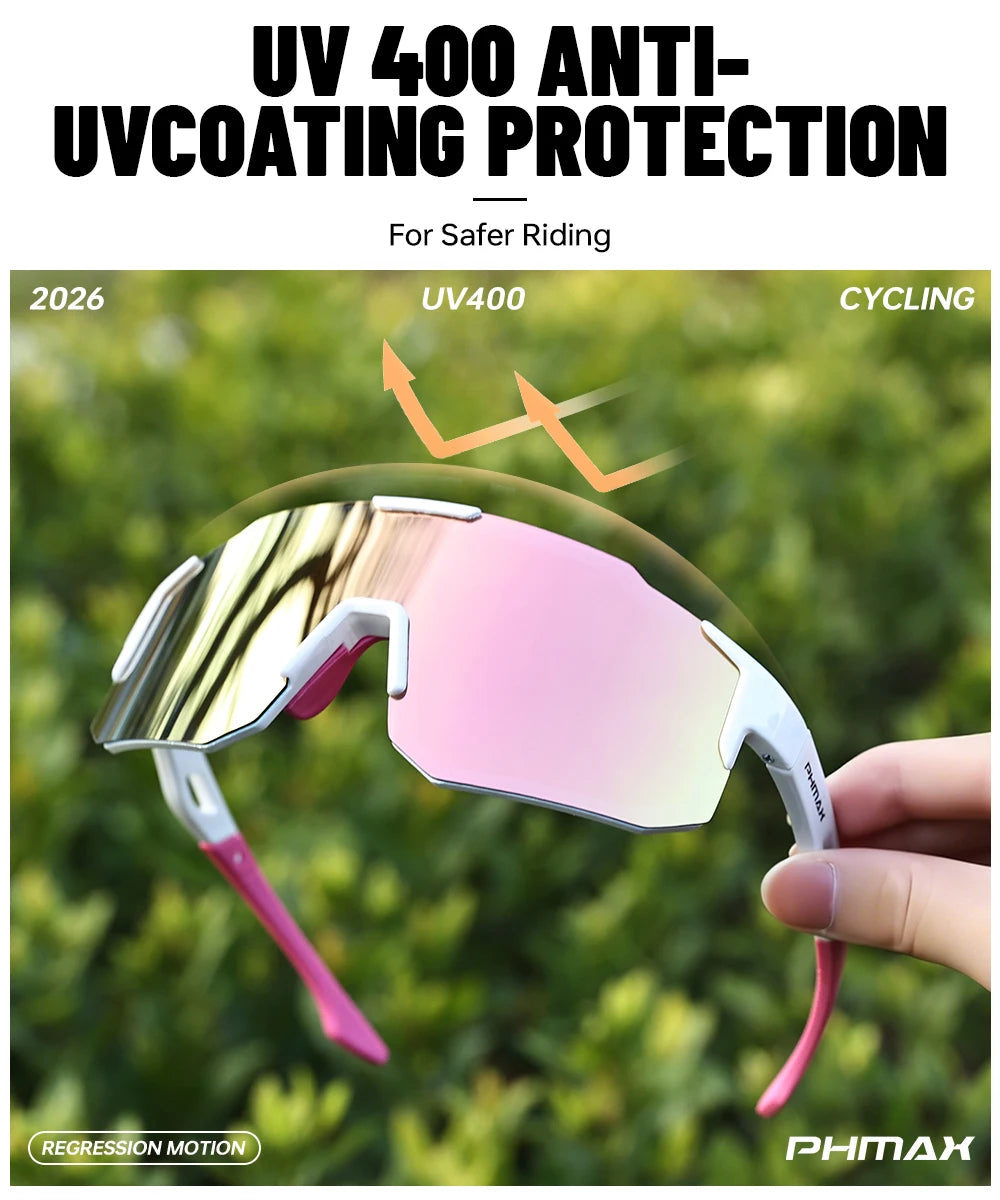 PHMAX Polarized Cycling Glasses Men's Woman Bike Bicycle Polarized Sunglasses 2026 MTB Road Racing Lightweight Flexible Goggle