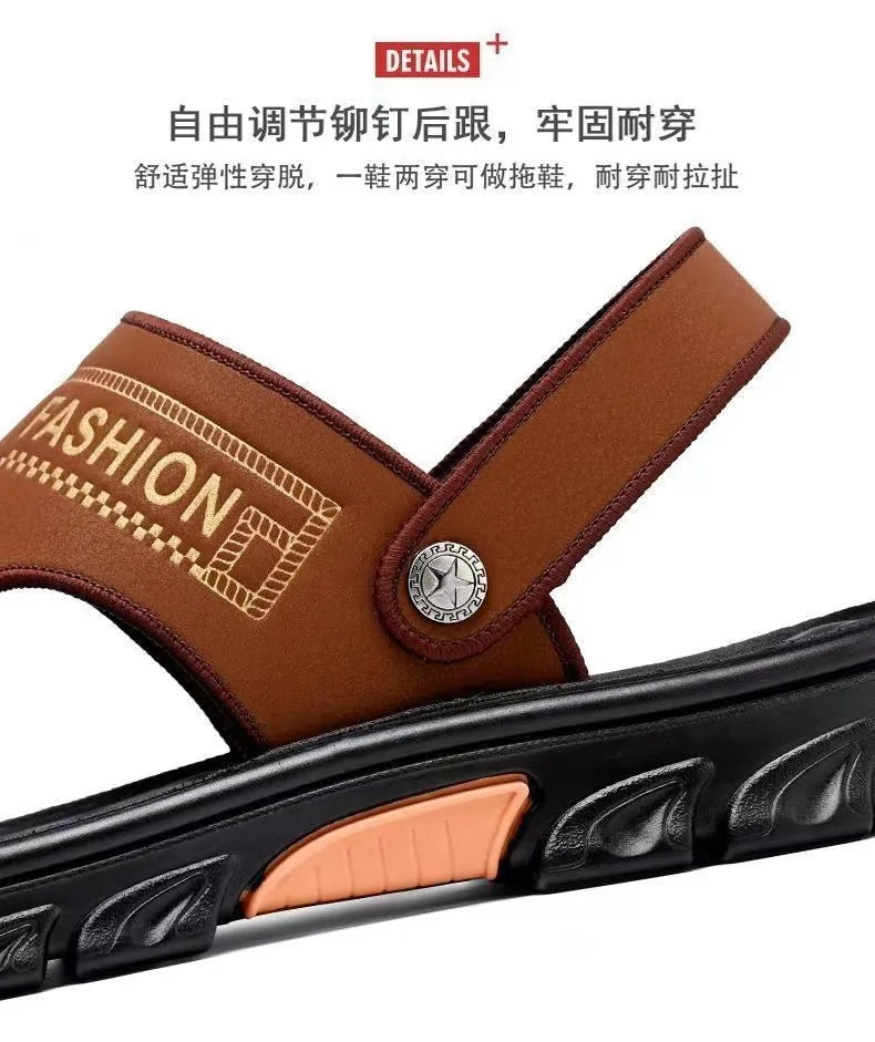 Men's sandals summer non-slip beach shoes casual wear cool slippers men's thick soles