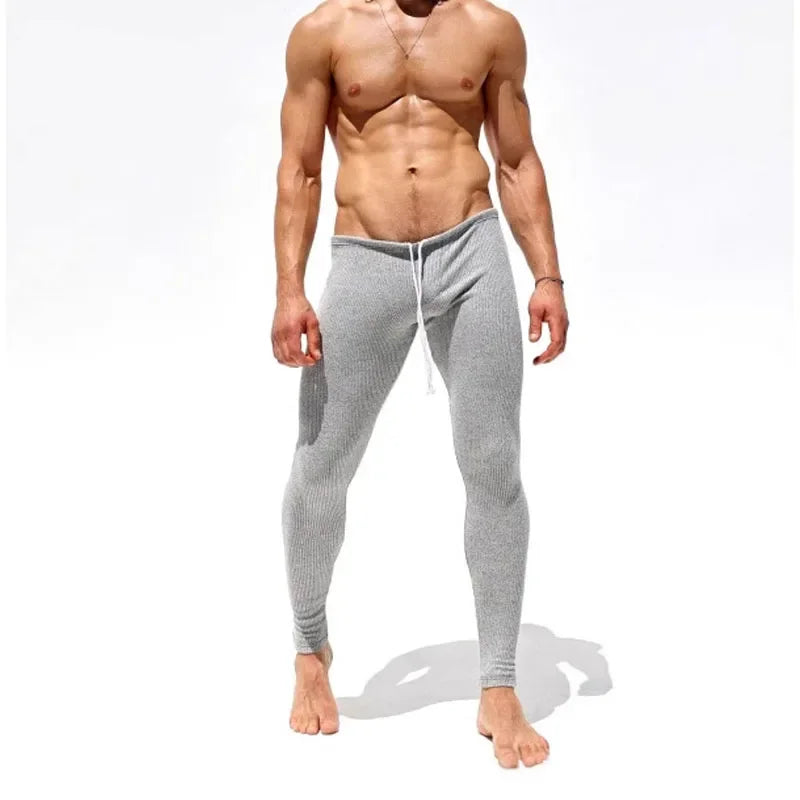 Soft and Comfortable Small Foot Pants Autumn & Winter New Men's Casual Elastic Knitted Pants Mens Slim-fit Elastic Fitness Pants