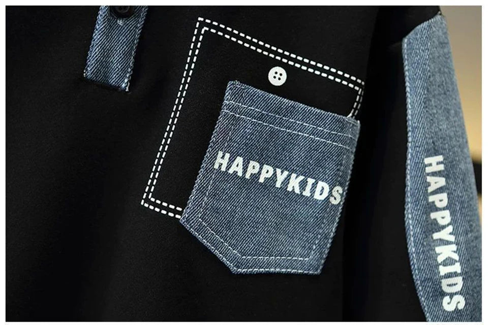 2026 Toddler Boys Clothes Set Spring Autumn Polo Collar Long Sleeve Sweatshirt Pants 2 Piece Outfits Kids Boys Casual Tracksuit BAZAARHUBO