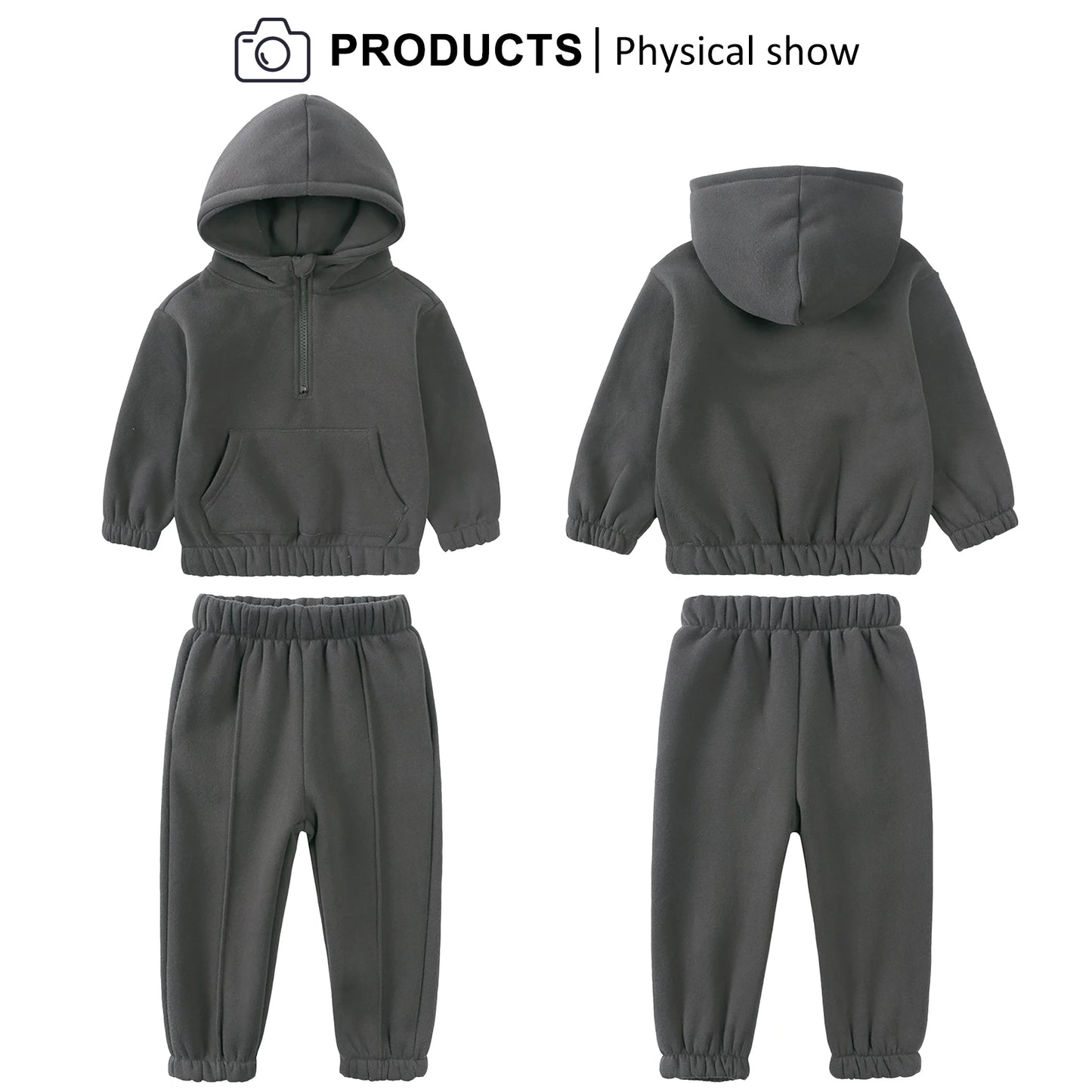Toddlers Tracksuit,Boys Girls Jog Suits,Fleece Warm Kids Sweater Shirt+Sweater Pants,Children's Casual Sportswear,Teen Jumpsuits