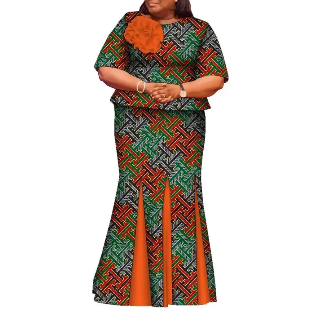 African Skirts and Top Sets for Women Party Ankara Fashion African Print Clothes Dashiki Outfits Lady Evening Gowns WY2143