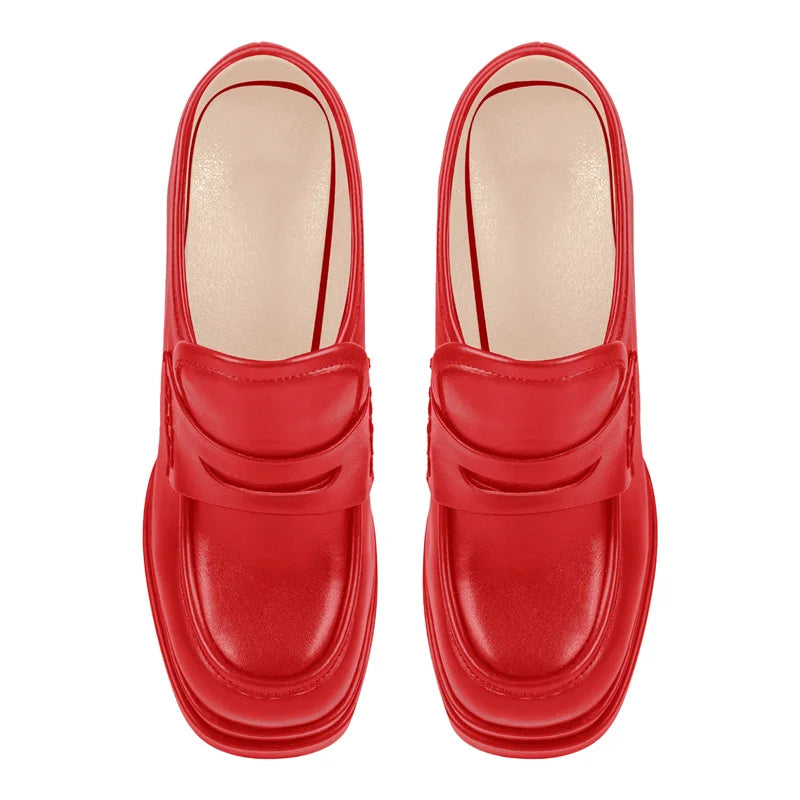 Richealnana  Women Pumps Red Matte Double Platform Punk Fashion Shoes