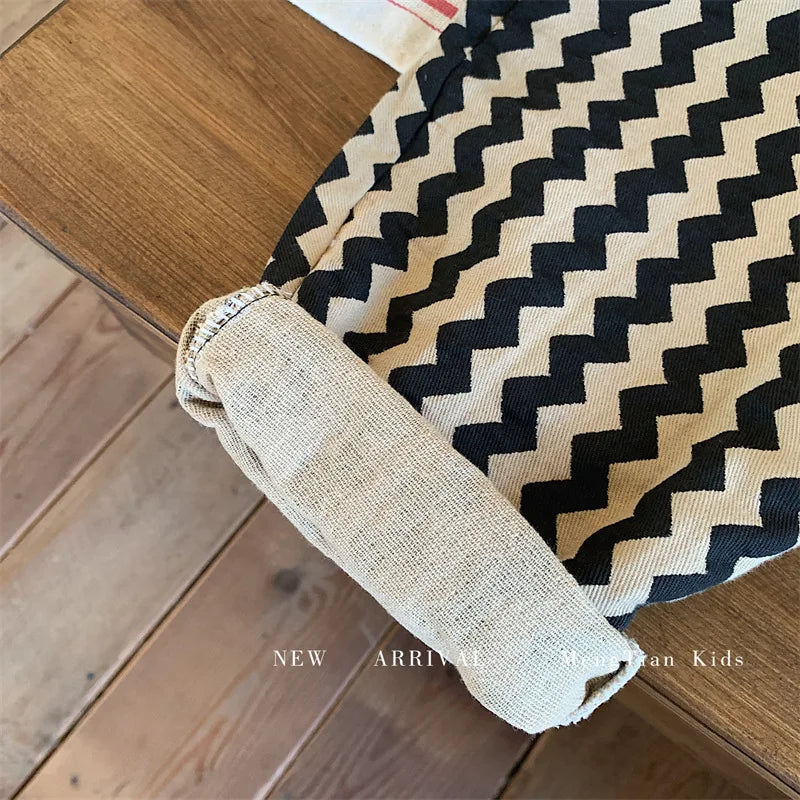 Children Clothing Kids Pants 2023 Spring and Autumn New Fashionable Korean Style Striped Casual Simple Baby Boys Harem Pants