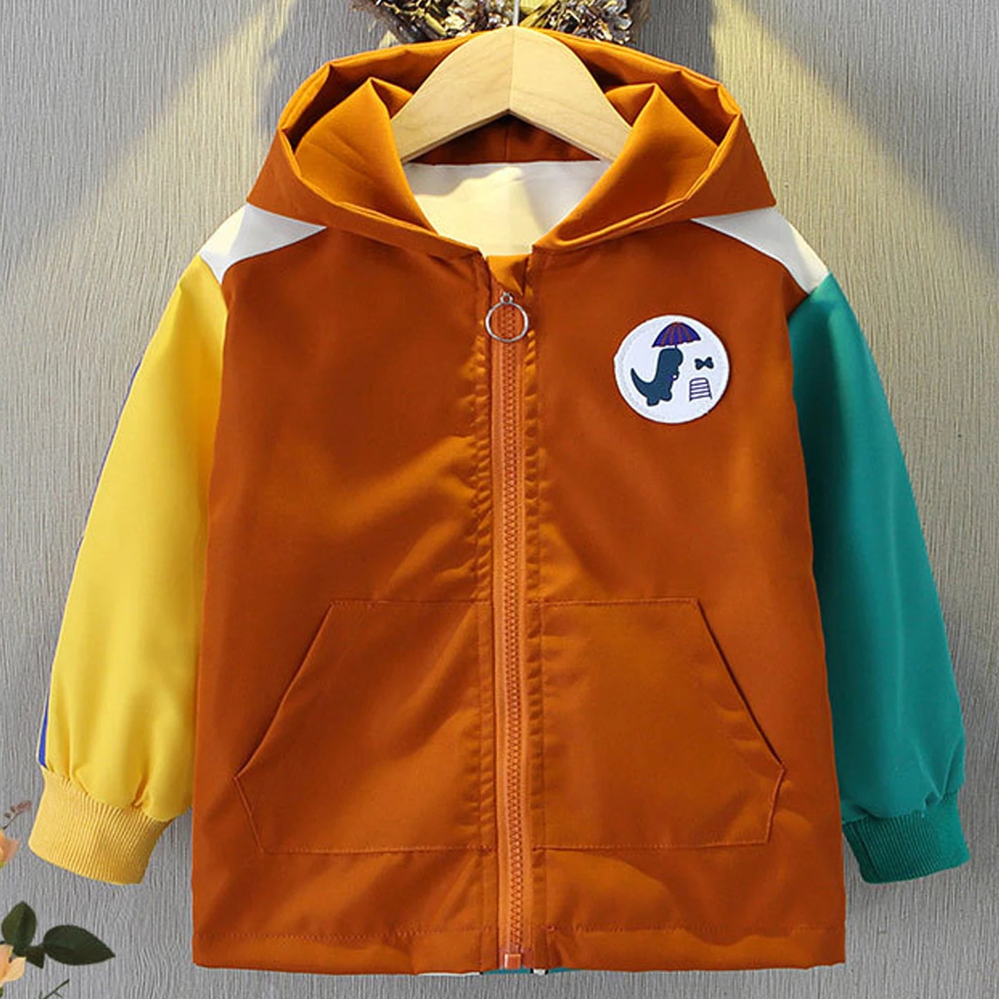 Casual Children's Jacket,Patchwork Long Sleeve Boys Spring Coat,Cartoon Toddler Kids Outerwear,Casual Outdoor School Outfits