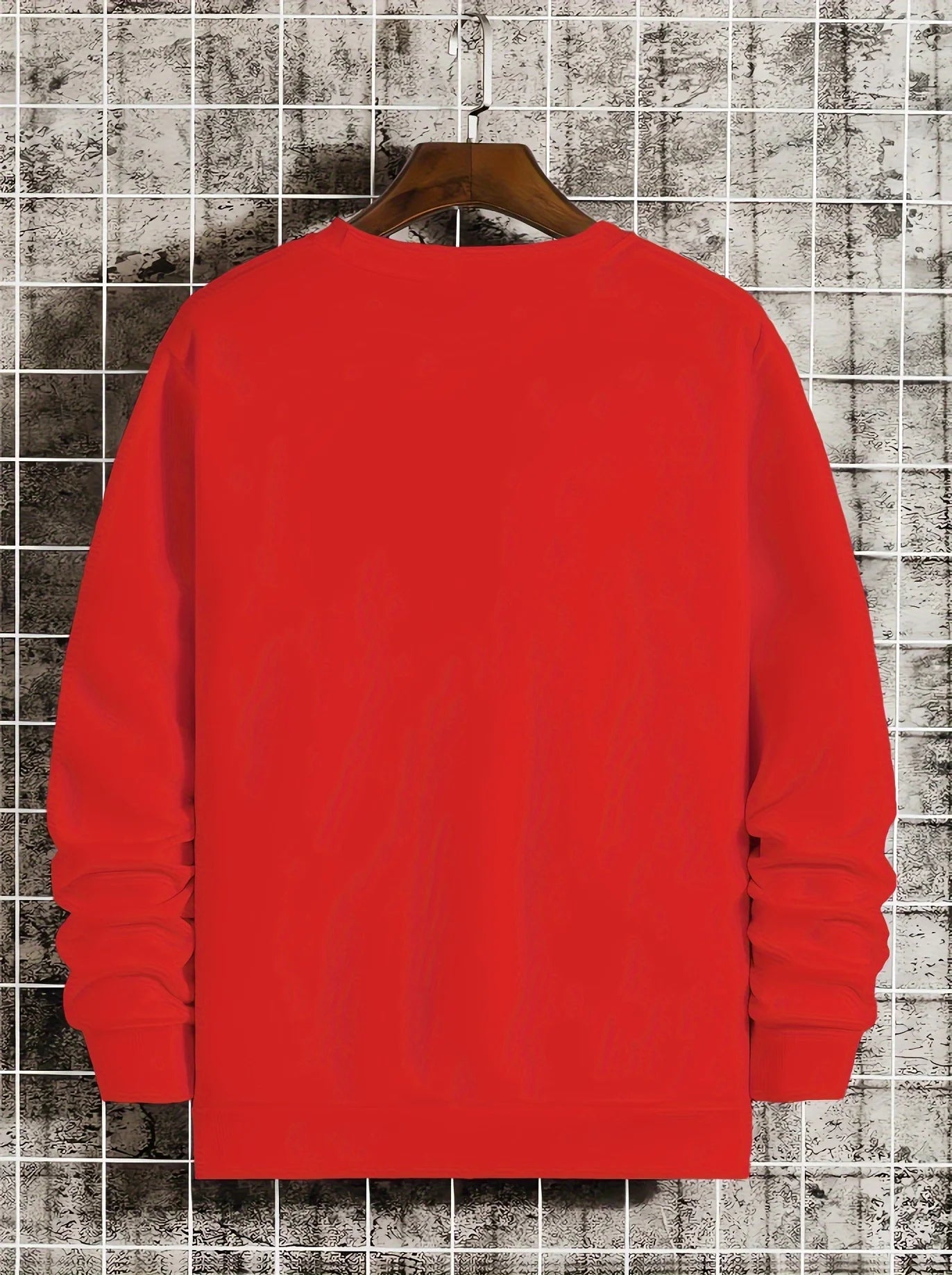 Men's autumn and winter fashionable casual loose Brooklyn letter pattern printed long sleeved round neck sweatshirt BAZAARHUBO