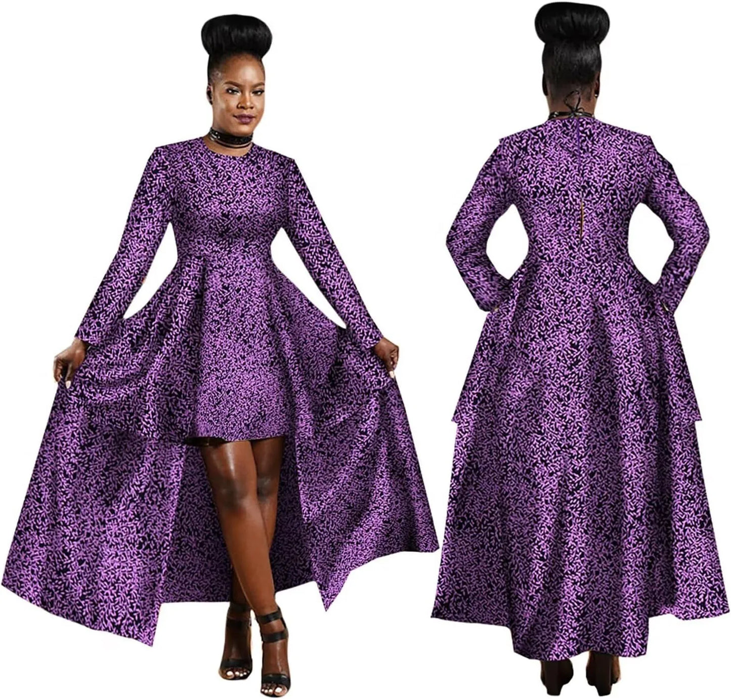 African Dresses for Women Dashiki Kente Style Print Dress Cotton Wax Print Sexy Maxi Long Dress for Ladies Africa Clothes WY1268