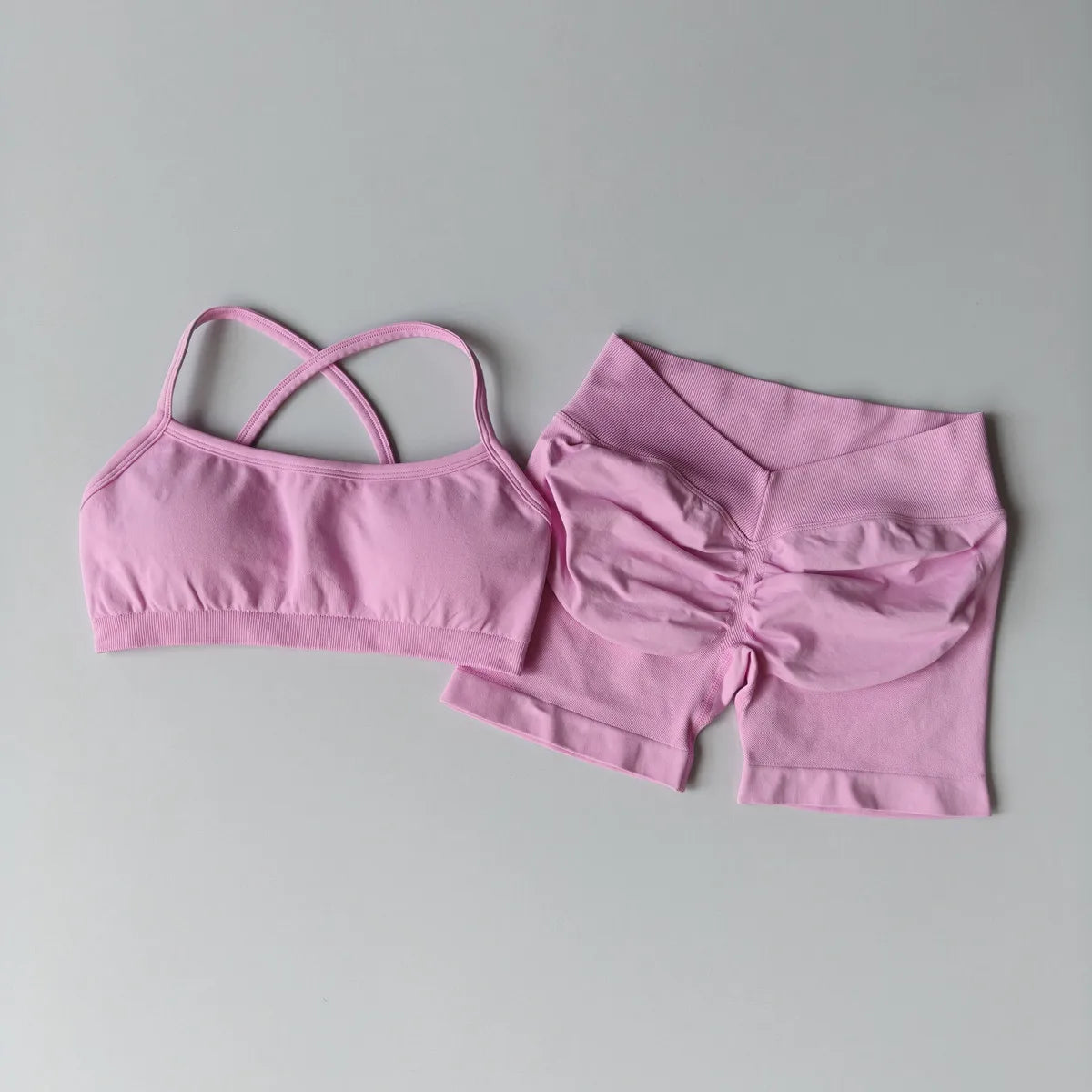 Sports Shorts Set 2 Pieces Seamless Yoga Set Women Workout Tracksuit Sports Bra and Yoga Shorts Suits Sportswear Fitness Gym Set