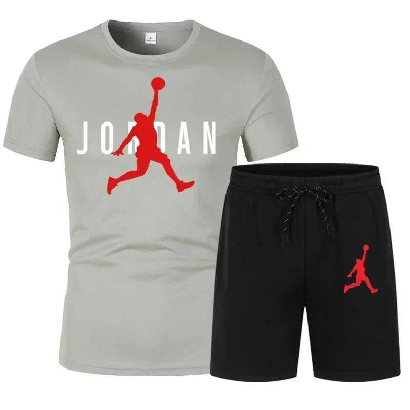 Summer Popular Men's T-shirt+shorts Suit Men Sports Suit Printing Casual Fashion Short-sleeved T-shirt Set Men Joggers Suit Set