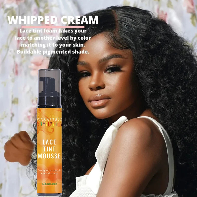 Lace Tint Mousse Waterproof Lace Tint Spray For Lace Wig Light Brown Hair Dye Quick Dry  Wig Grids Concealer No Residue
