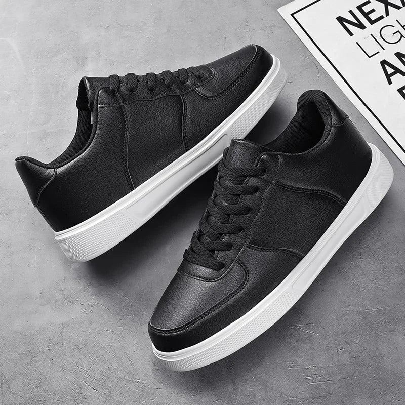 Size 50 Fashion Leather Men White Sneakers Classic Casual Shoes Outdoor Walking Shoes Couple Footwear Oversized 49 Board shoes