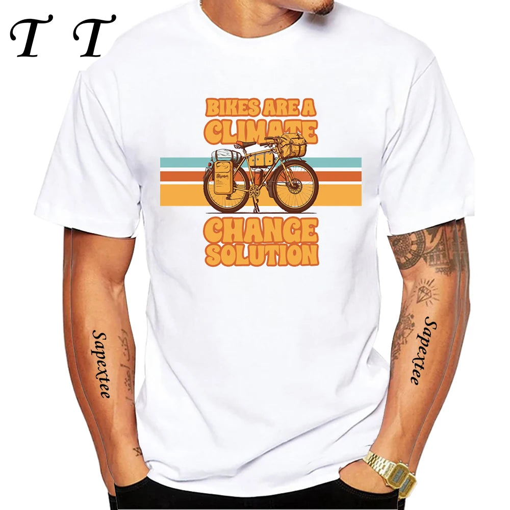 Travel On Gravel Bikepacking Print T-Shirt Summer Men Short Sleeve Funny Bicycle Sport Boy Tops Anatomy Bike Cycling Casual Tees
