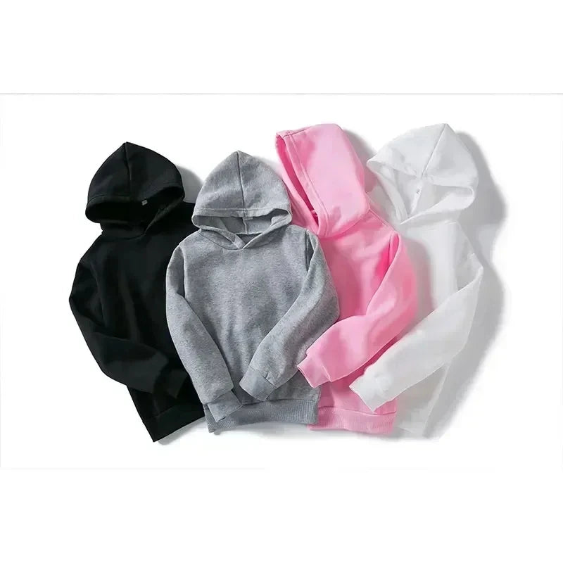 Children's Black Sports Outdoor Letter Print Hooded Sweatshirt 3-12 Years Old Boys and Girls Casual Set Sweatshirt + Pants