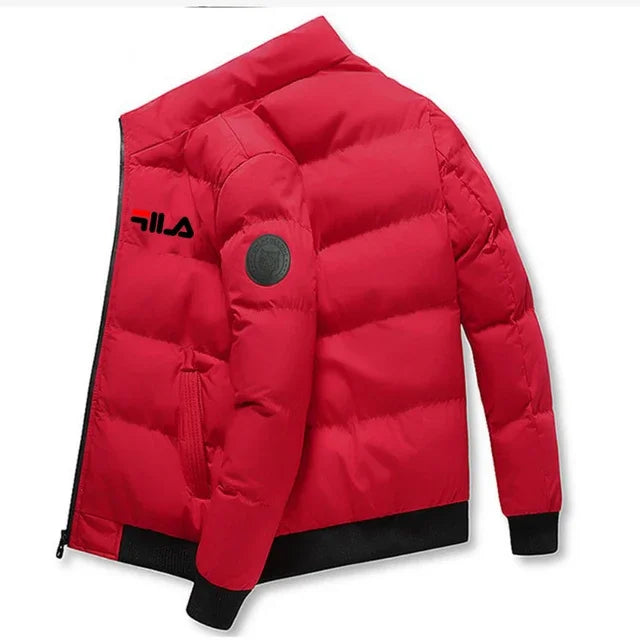New men's short cotton-padded jacket for autumn and winter 2025, outdoor fashionable stand-up collar jogging men's clothing