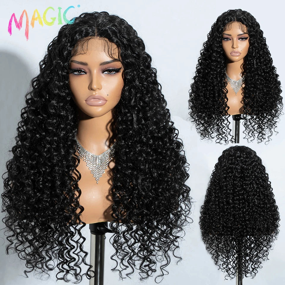 Magic Synthetic Lace Front Wig Baby Hair Red Wig Long Curly Wig 30 Inch Ombre Blonde Ginger Lace Wigs For Black Women Wigs