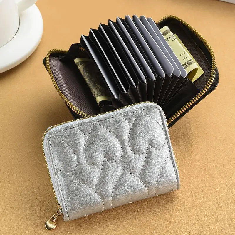 Women Wallets Short Pu Leather Zipper Purses Multi Card Slots Large Capacity Money Bag for Women Coin Card Holders Dropshipping