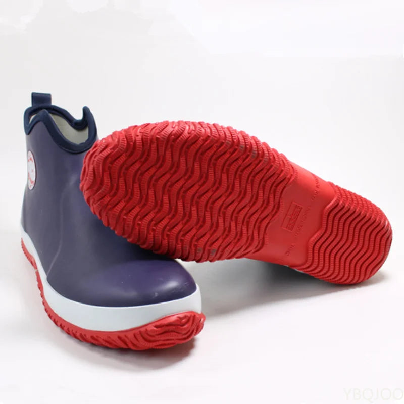 Men's Non-Slip Rain Boots Waterproof Rubber Ankle Boots Outdoor Leisure Fishing Boots Student Rain Boots Platform Boots 장화 2023
